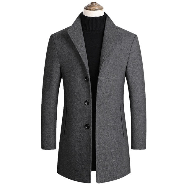 Morkvarg – Eleganter Langer Winter Mantel Mit Knöpfen