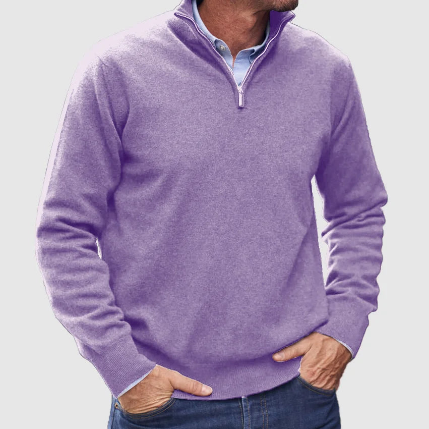 Mitch - Langarm Reißverschluss Pullover