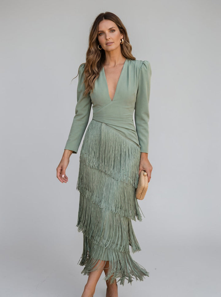 Rylanya – Elegantes Kleid Mit Fransen