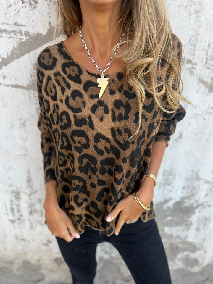 Swantje – Bluse Mit Rundhalsausschnitt Und Leopardenmuster |1+1 Gratis