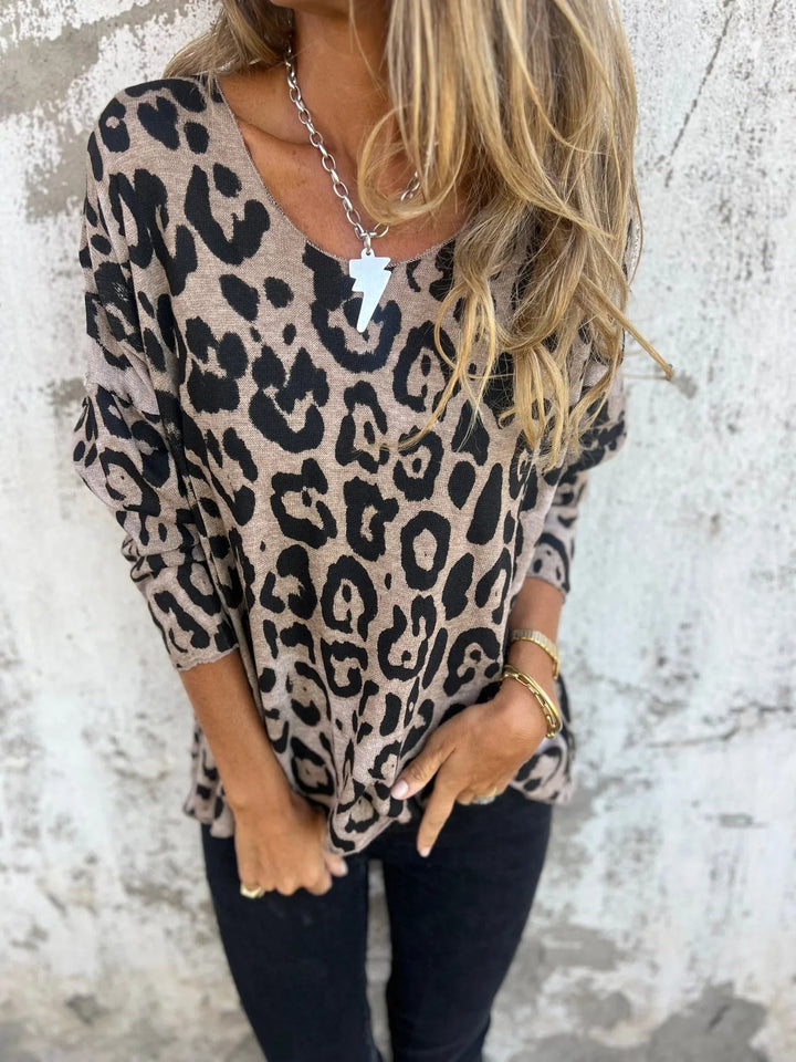 Swantje – Bluse Mit Rundhalsausschnitt Und Leopardenmuster |1+1 Gratis