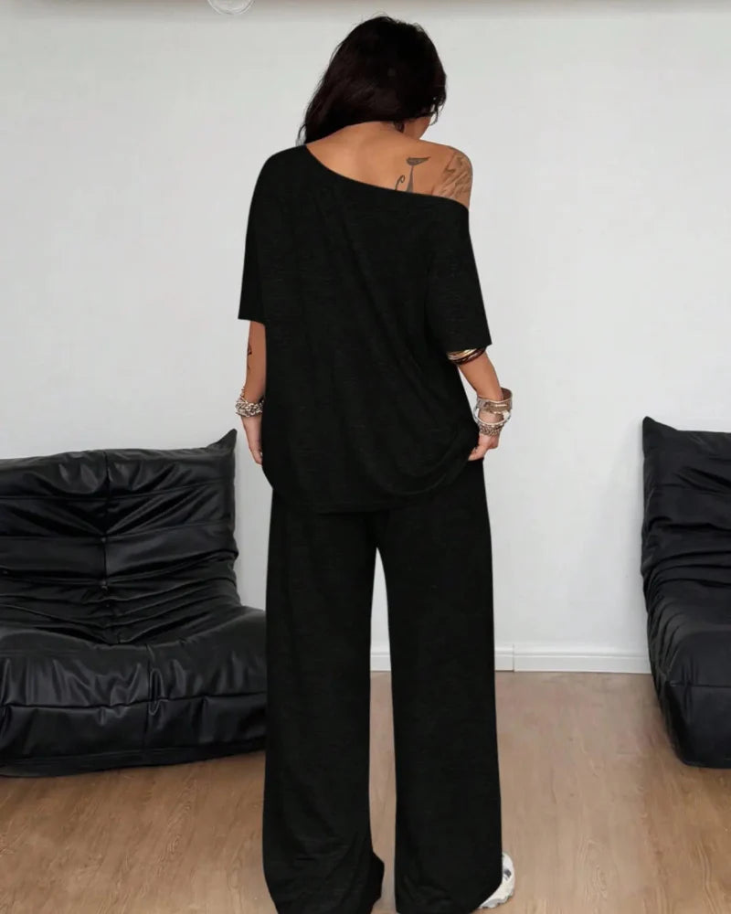 Ratirat – Set Aus Bluse Und Hose mit Weitem Bein