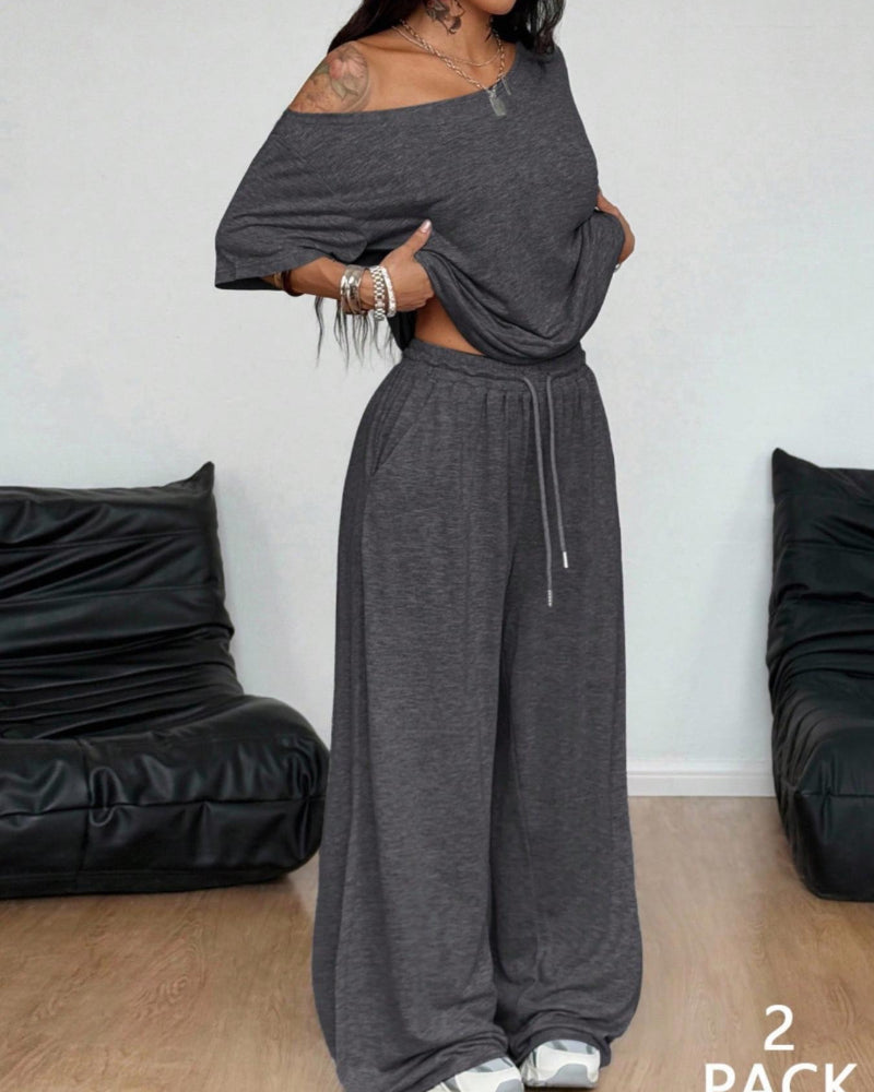 Ratirat – Set Aus Bluse Und Hose mit Weitem Bein