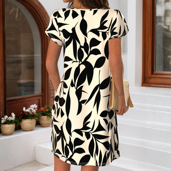 Emaria – Mini Kleid Mit Blattmuster