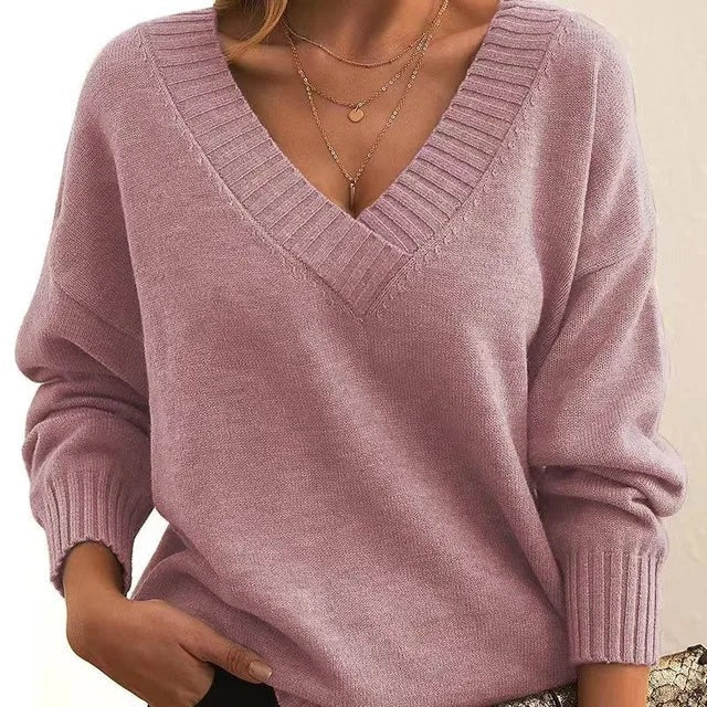Mordane – Eleganter Langarm Pullover Mit V-Ausschnitt