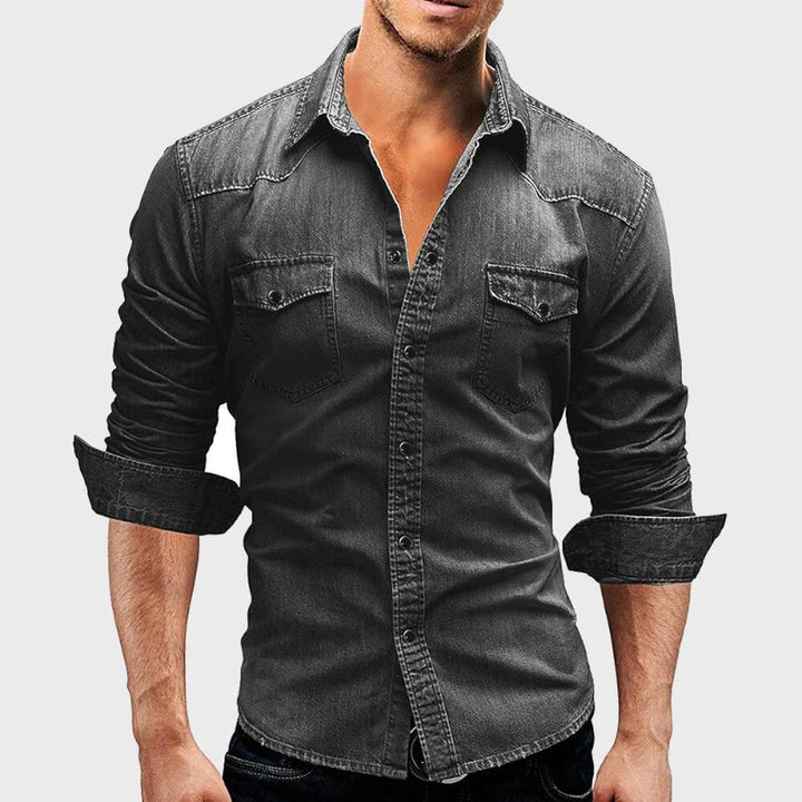 Nemanja – Elegantes Jeans Hemd Mit Taschen