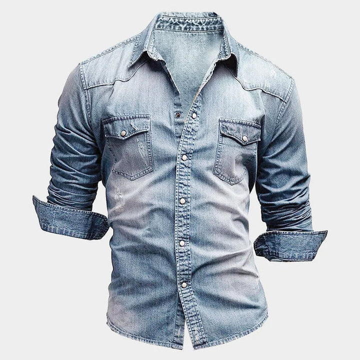 Nemanja – Elegantes Jeans Hemd Mit Taschen