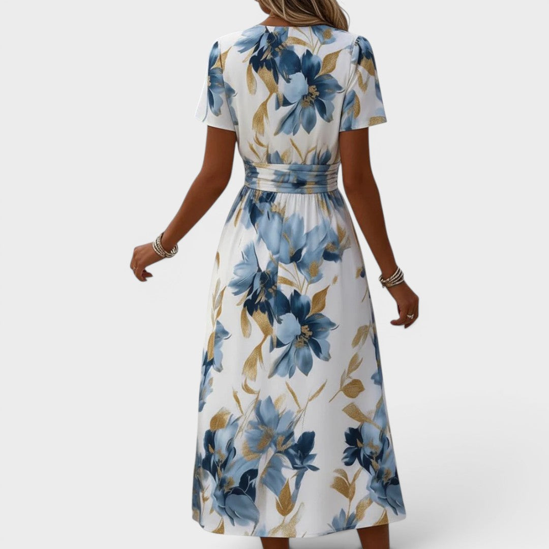 Elinza - Midi-Wickelkleid Mit Blumenmuster