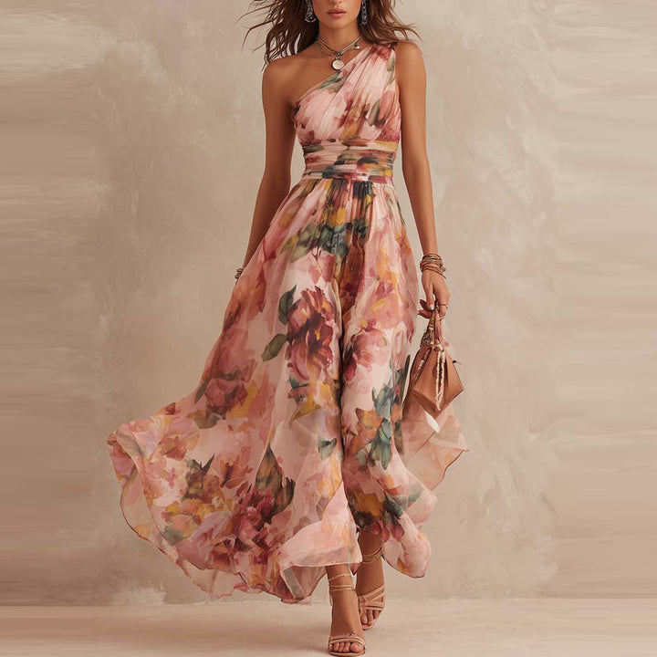 Lesena – Elegantes Maxikleid Mit Blumenmuster