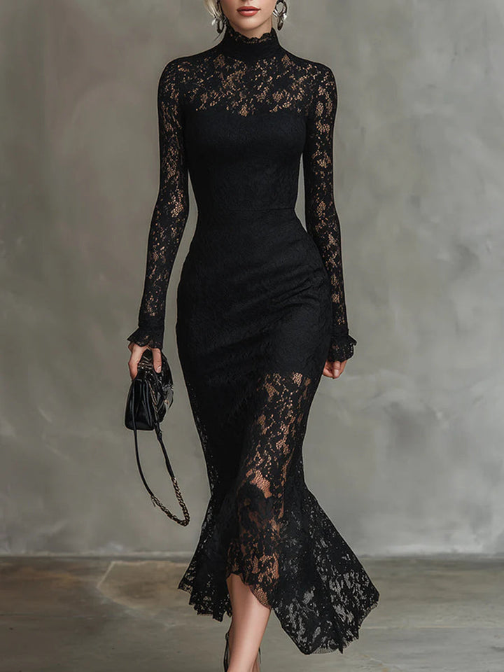 Yalissa – Langärmliges Maxikleid aus Spitze