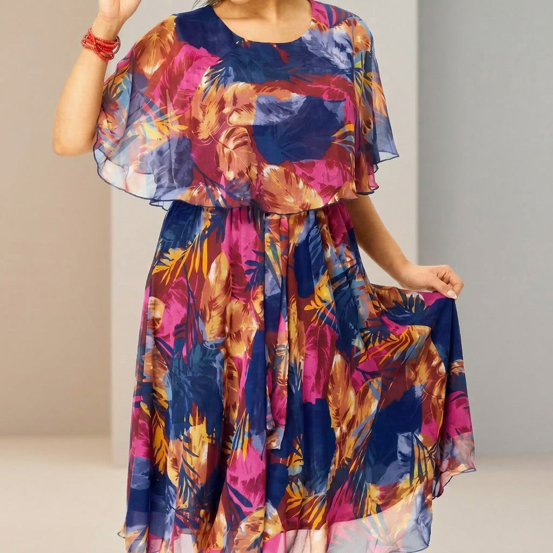 Irenen – Midi-Kleid aus Chiffon mit Blumenmuster