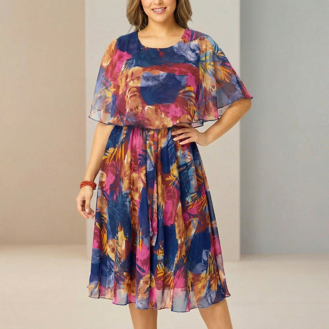 Irenen – Midi-Kleid aus Chiffon mit Blumenmuster