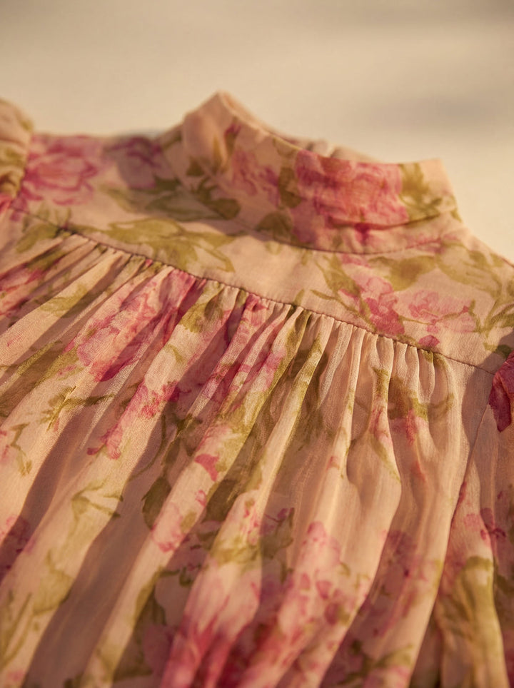 Rimina – Stilvolles Blumen Kleid Mit Rüschen