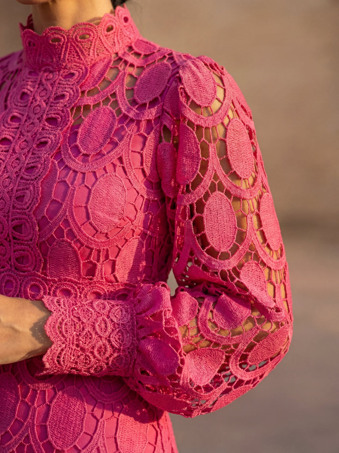 Maelle - Elegantes Langarm Kleid Aus Spitze
