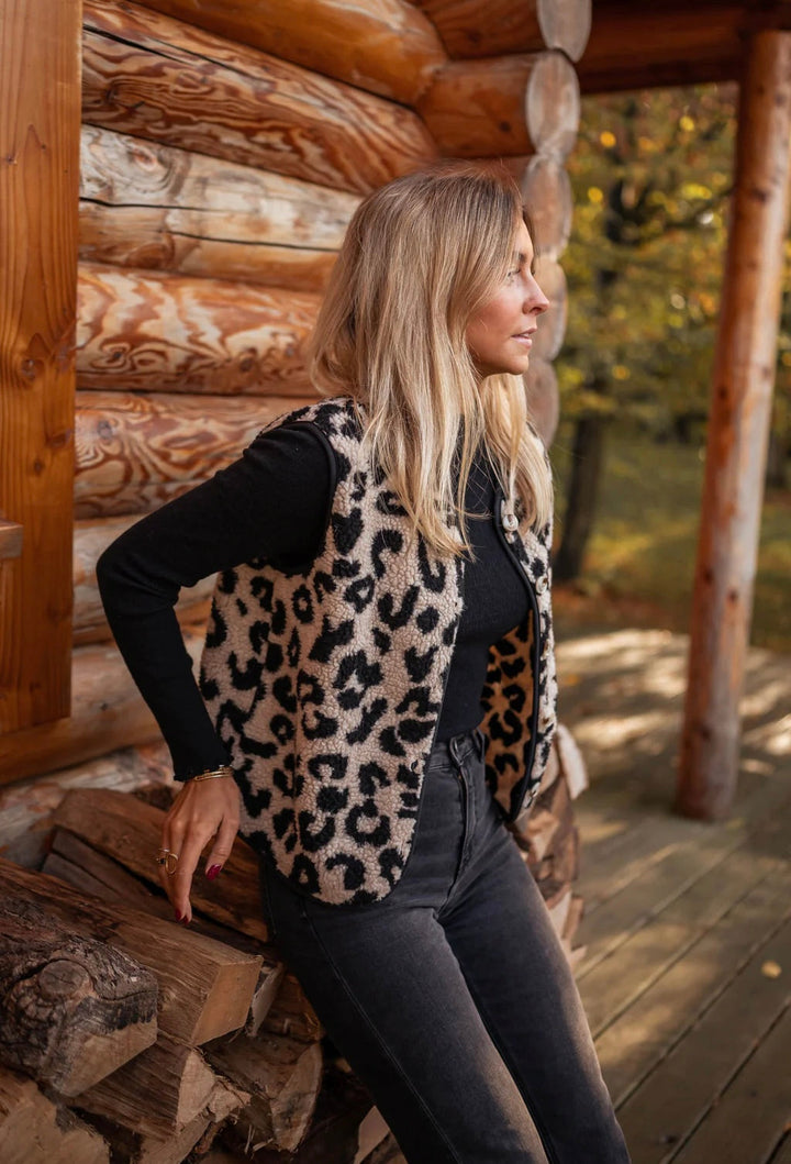 Astrd – Leoparden Strick Weste