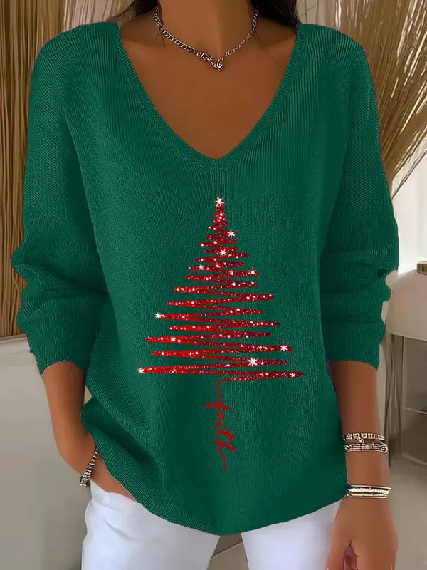Cailee - Weihnachts-T-Hemd Mit V-Ausschnitt