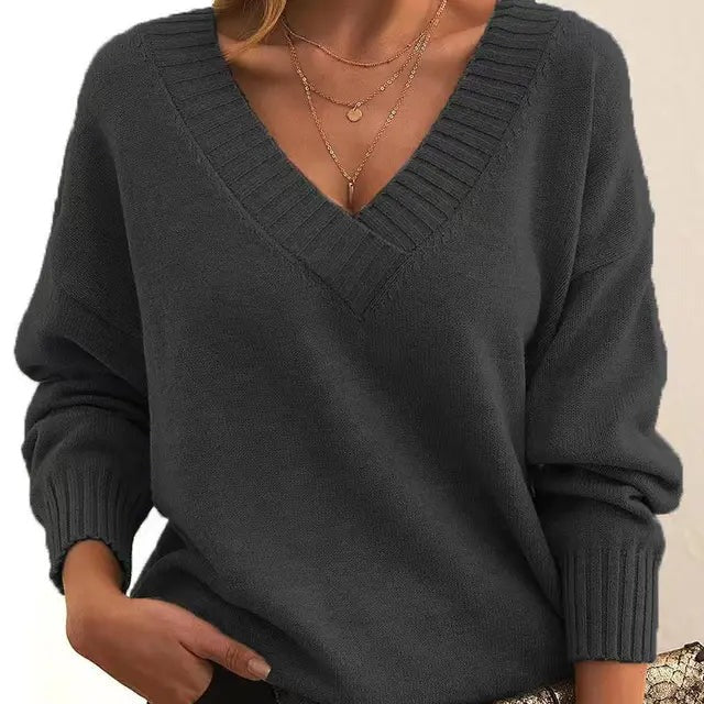 Mordane – Eleganter Langarm Pullover Mit V-Ausschnitt