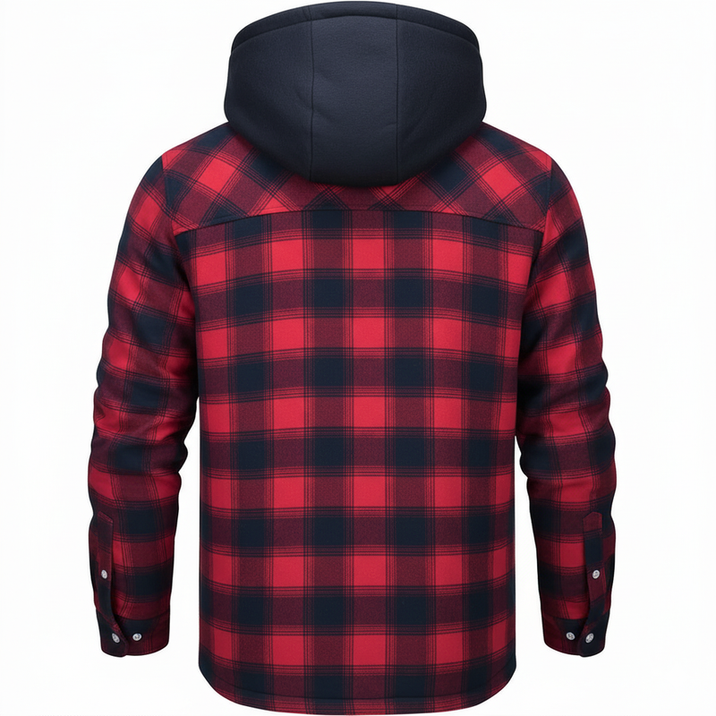 Nadav - Elegante Warme Kapuzen Jacke Mit Langen Ärmeln Und Knöpfen