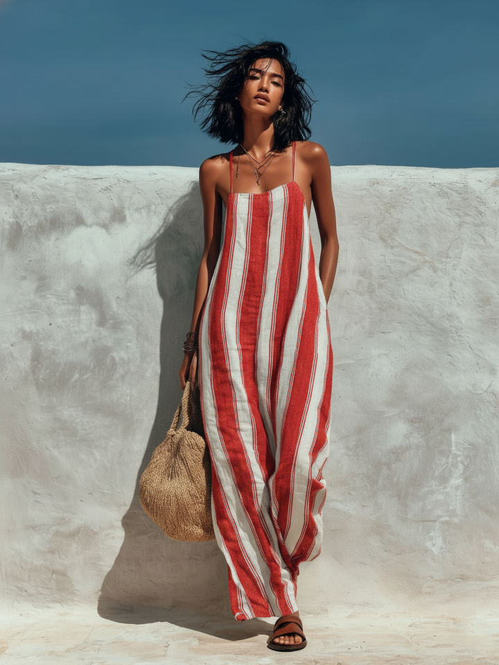 Lyliana – Eleganter Gestreifter Overall