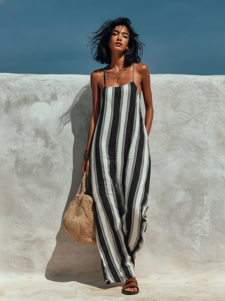 Lyliana – Eleganter Gestreifter Overall