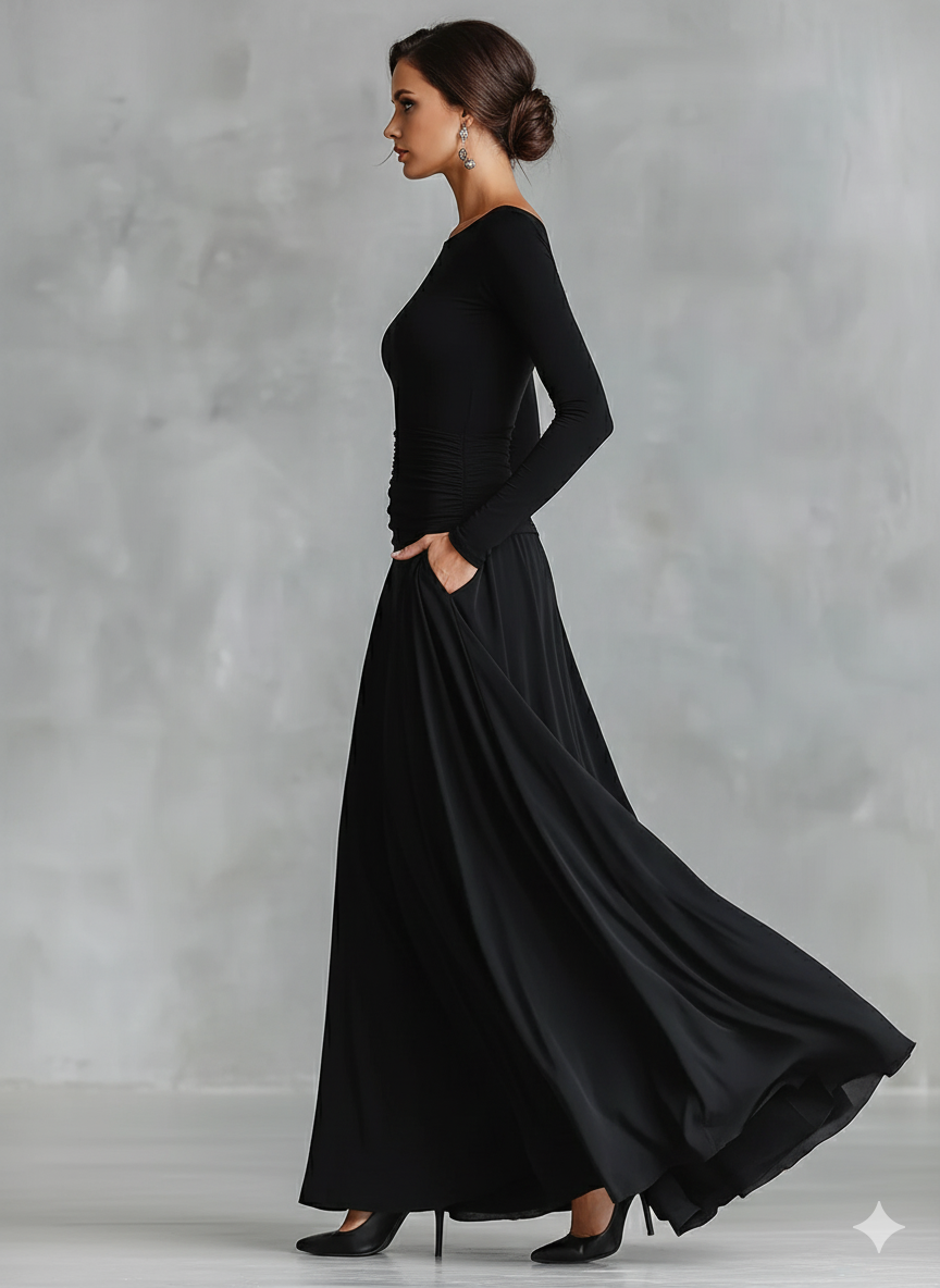 Hestia – Elegantes Maxikleid mit fließenden Falten