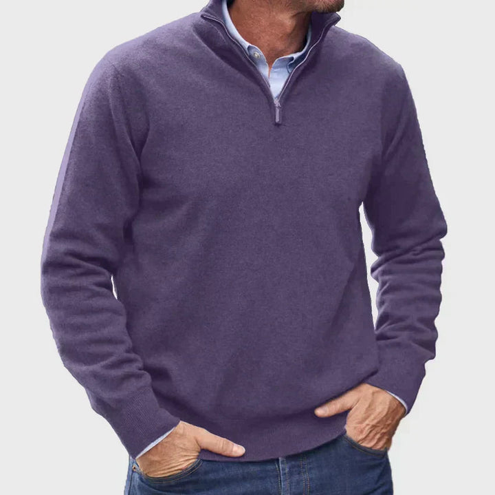 Mitch - Langarm Reißverschluss Pullover