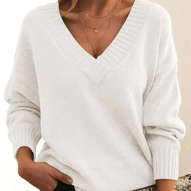 Mordane – Eleganter Langarm Pullover Mit V-Ausschnitt