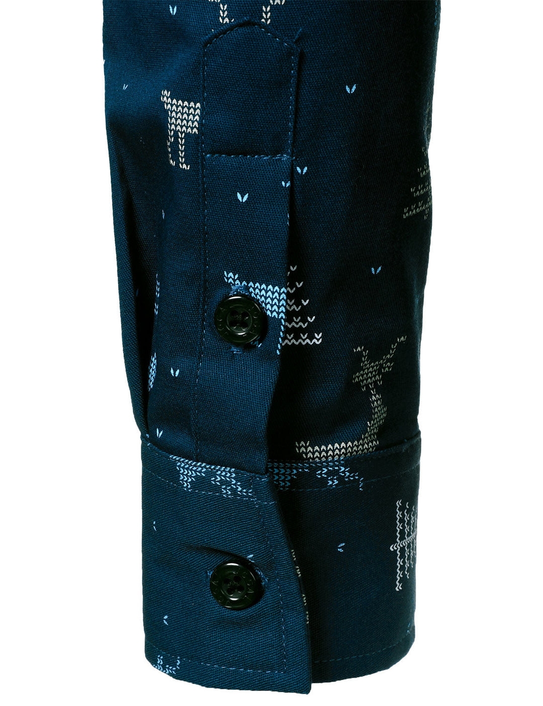 Rowan – Herren Weihnachtsbaum-Elch Print  atmungsaktives, Marineblaues Langarmhemd