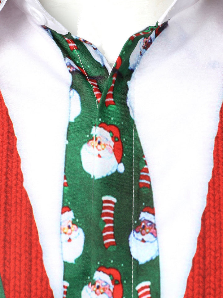 Grant – Lustiges Weihnachtsoutfit für Herren Festliche Party  Langärmeliges Hemd