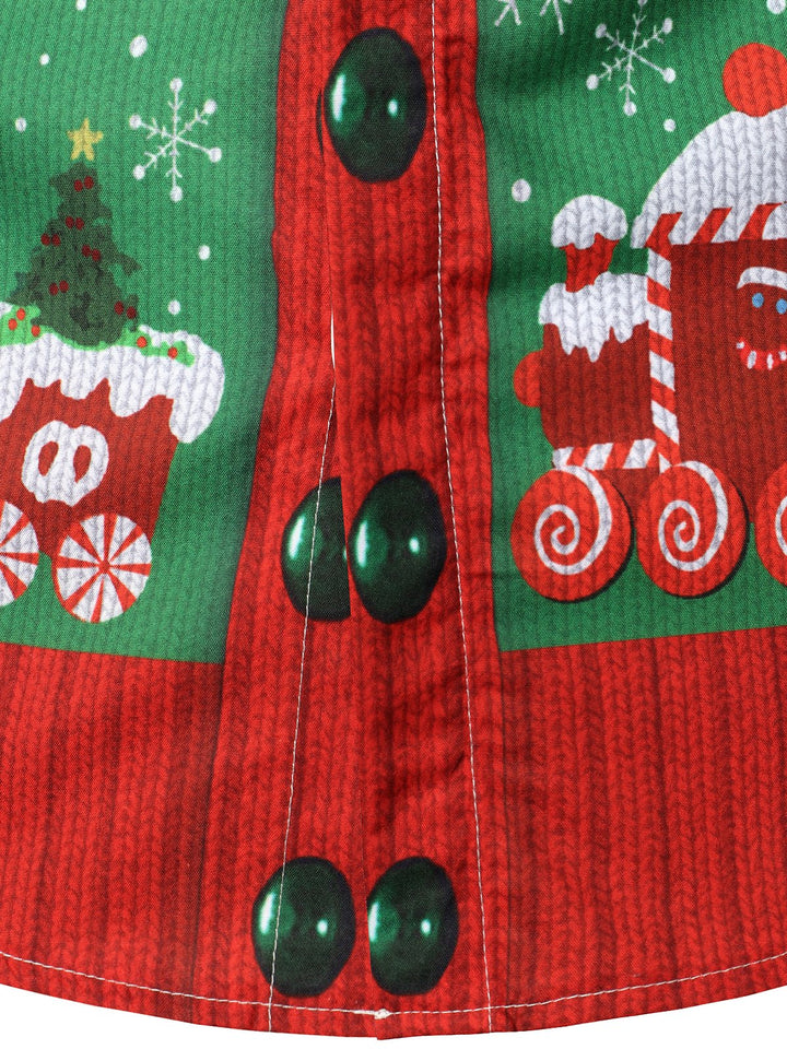 Grant – Lustiges Weihnachtsoutfit für Herren Festliche Party  Langärmeliges Hemd