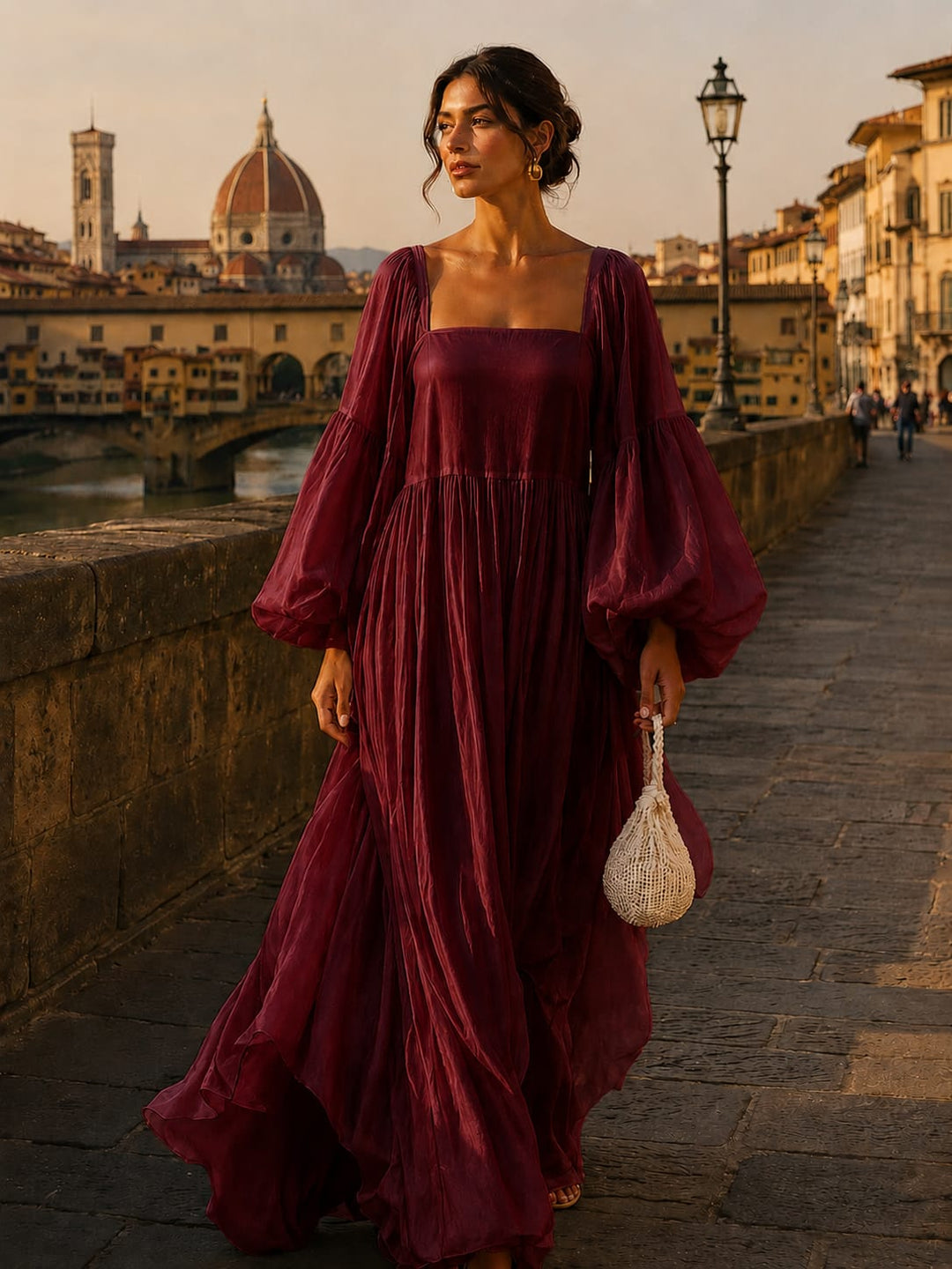 Synila – Prestige-Kleid Mit Laternenärmeln