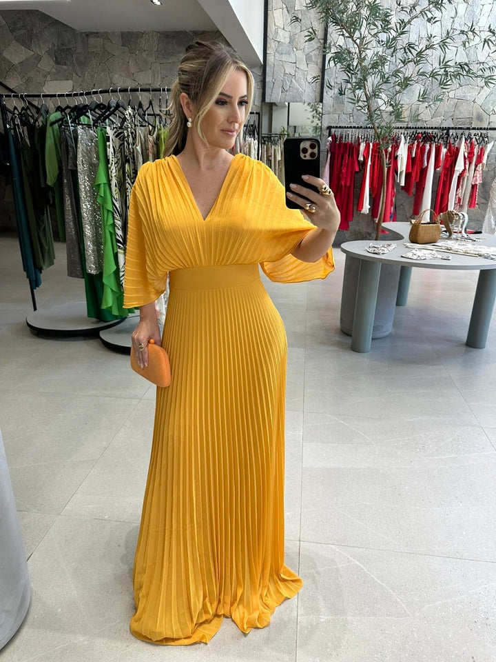 Valerija - Lebhaftes Maxi Kleid Mit Falten
