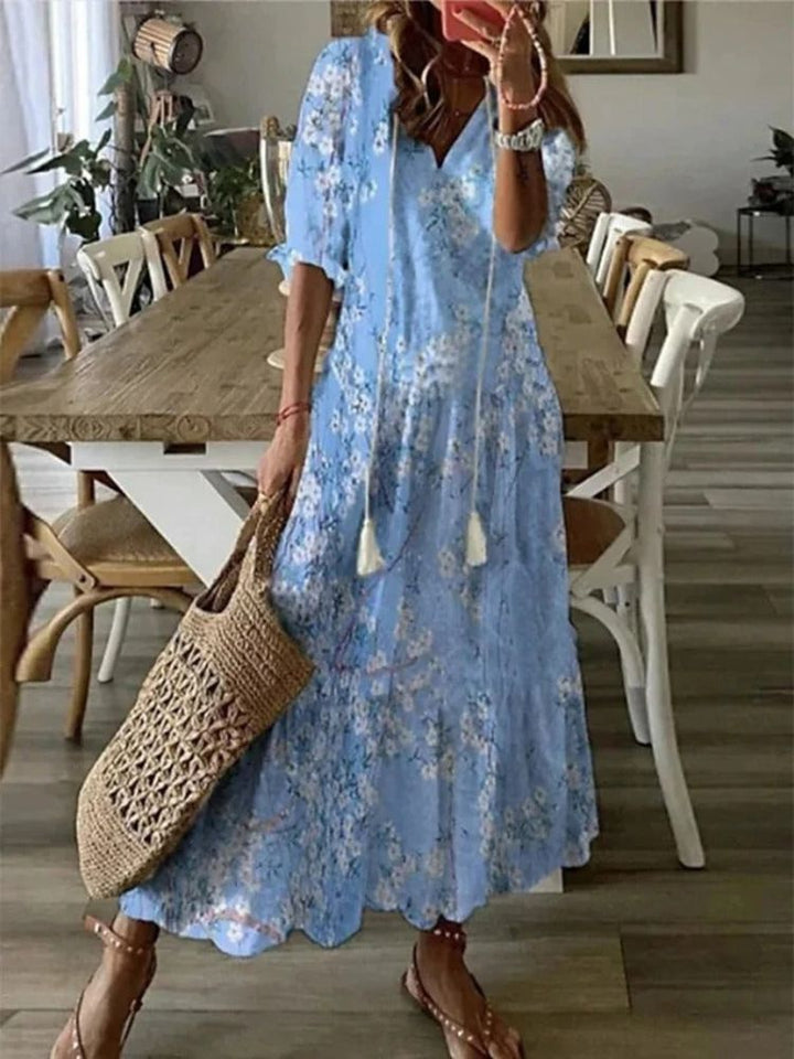 Verute - Maxikleid Aus Samt Mit Blumenmuster