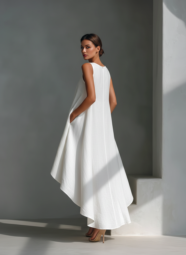 Alyna – Ärmelloses Midikleid Mit Asymmetrischem Saum
