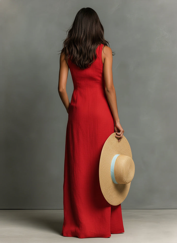 Hani - Leinen Hemd Kleid Mit Knopfleiste