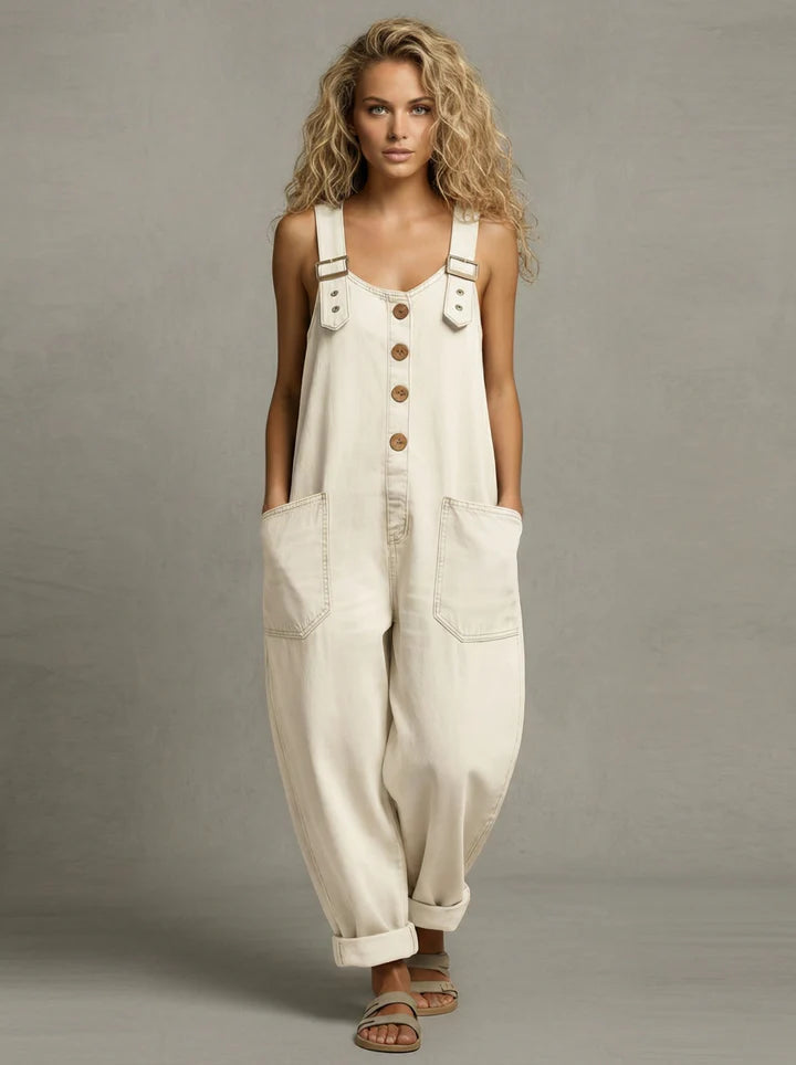 Lejla – Stilvoller Jeans Overall Mit Taschen