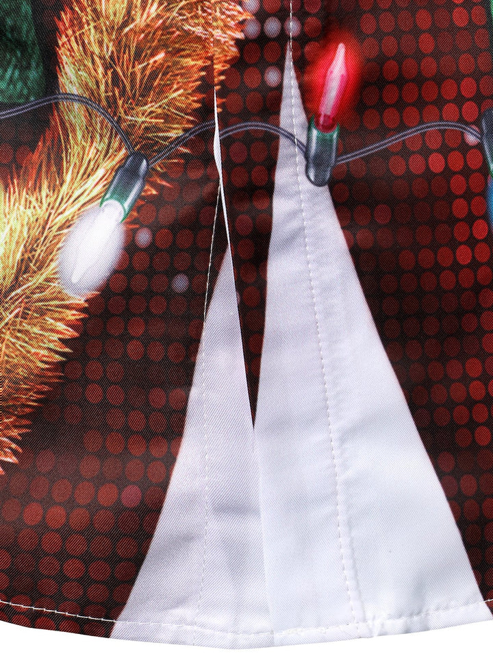 Bryce – Herren-Weihnachtsoutfit, thematisches Oberteil, festliches Hemd mit Knöpfen und langen Ärmeln