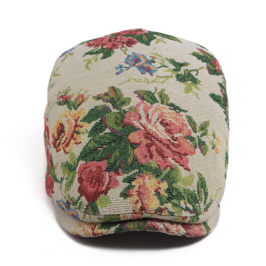 Sekou - Flache Mütze Mit Blumenmuster