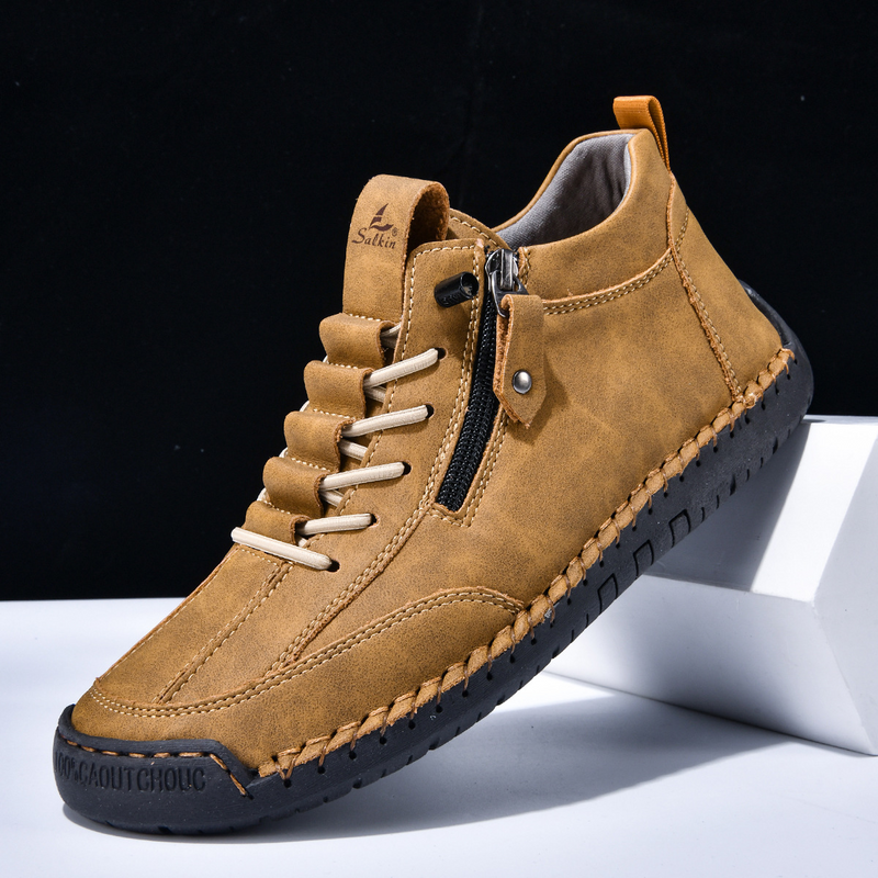 Yuval – Leder Turnschuh Mit Seitlichem Reißverschluss