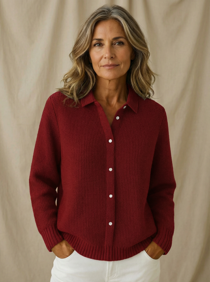 Nofar - Klassische Strickjacke Mit Knopfleiste