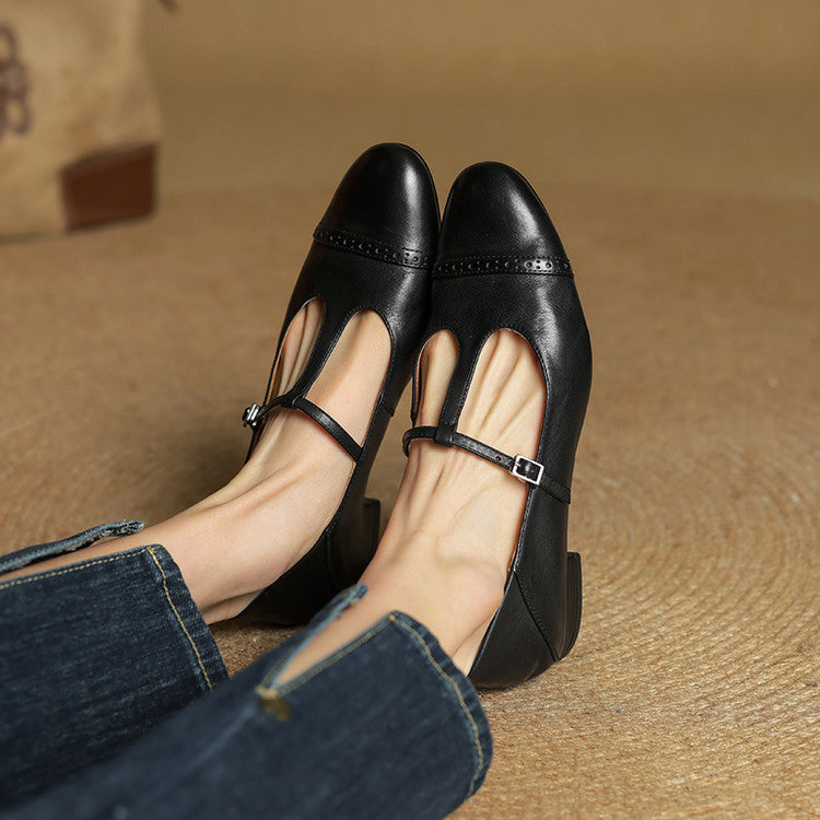 Reiten – Elegante Lederballerinas mit T-Riemchen