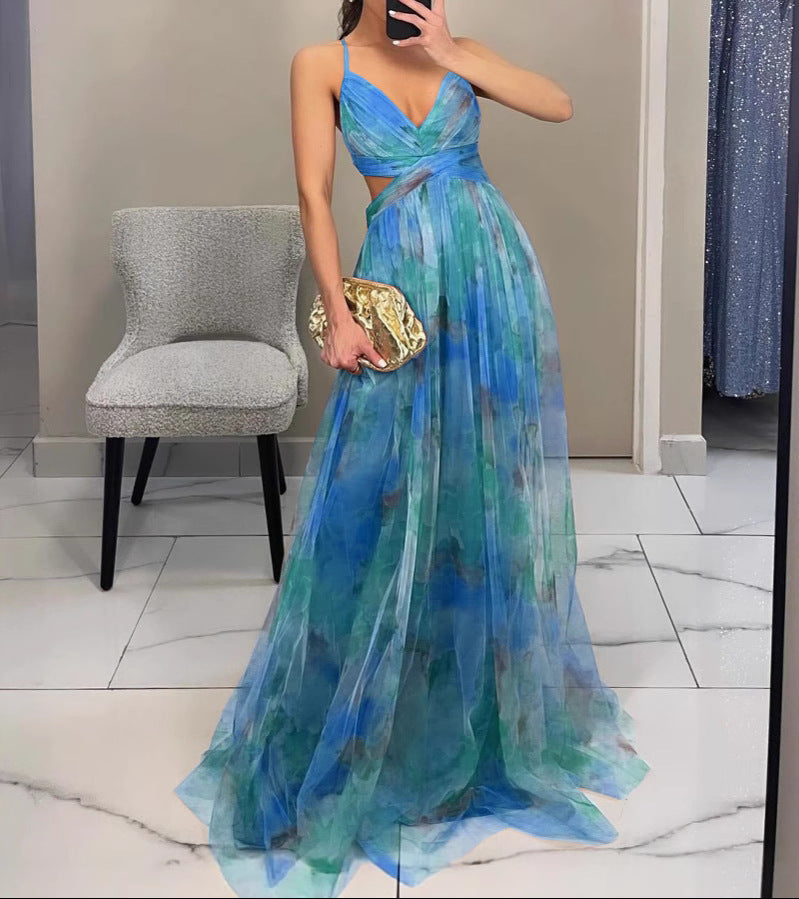 Dinushi - Elegantes Maxikleid Mit Blumenmuster