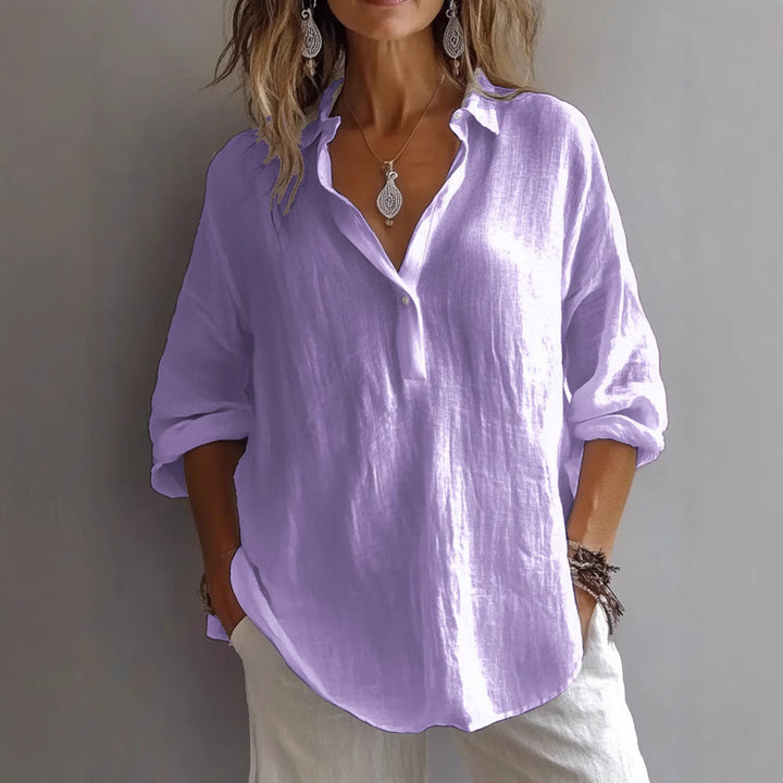 Fotoula - Elegante Bluse Mit V-Ausschnitt