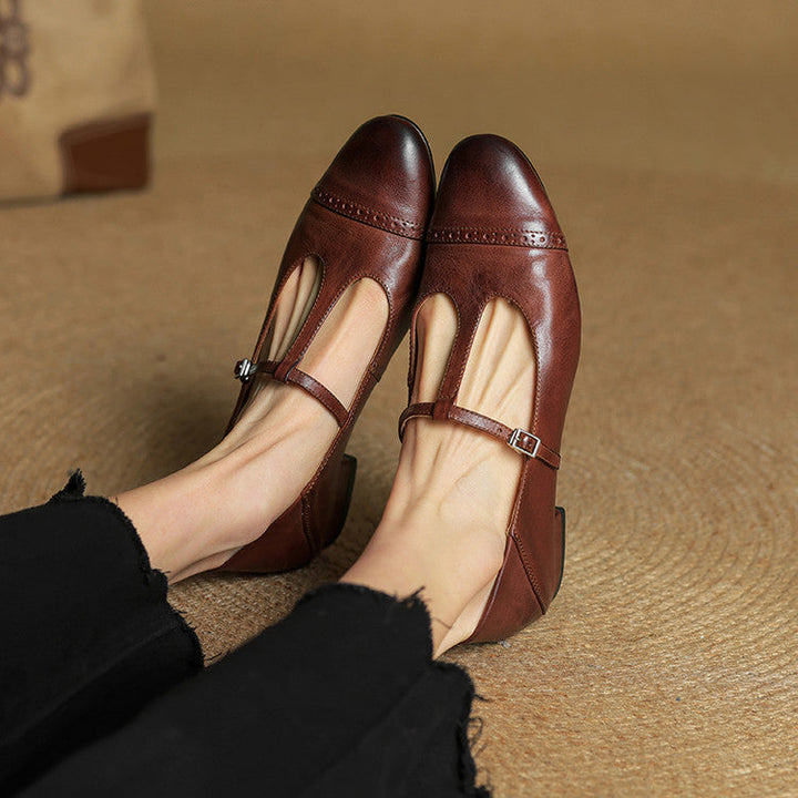 Reiten – Elegante Lederballerinas mit T-Riemchen