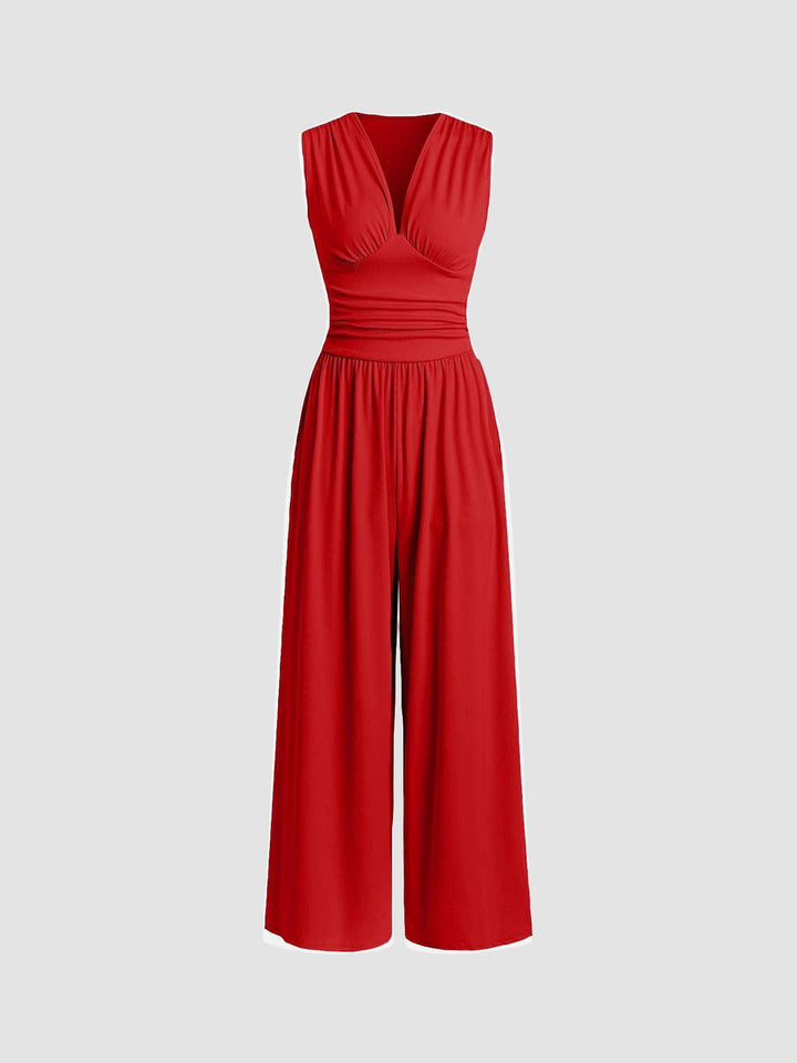 Donna - Schicker ärmelloser Jumpsuit Mit Weitem Hosenbein