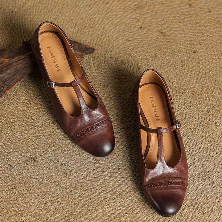 Reiten – Elegante Lederballerinas mit T-Riemchen