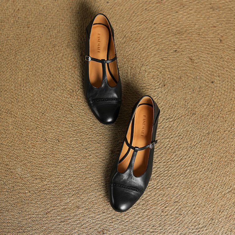 Reiten – Elegante Lederballerinas mit T-Riemchen