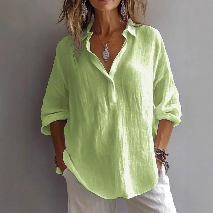 Fotoula - Elegante Bluse Mit V-Ausschnitt