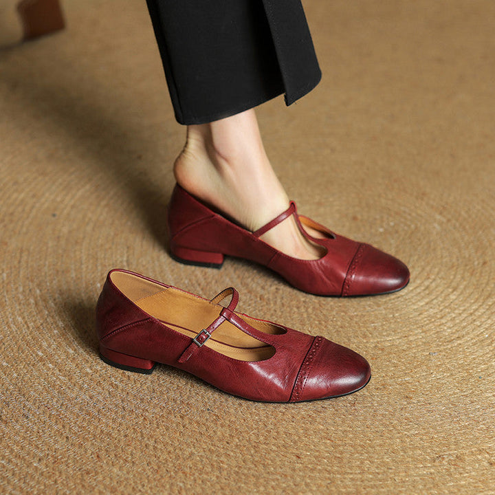 Reiten – Elegante Lederballerinas mit T-Riemchen