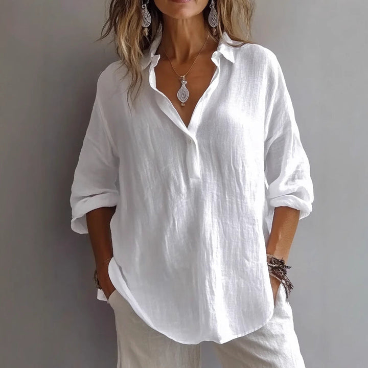 Fotoula - Elegante Bluse Mit V-Ausschnitt